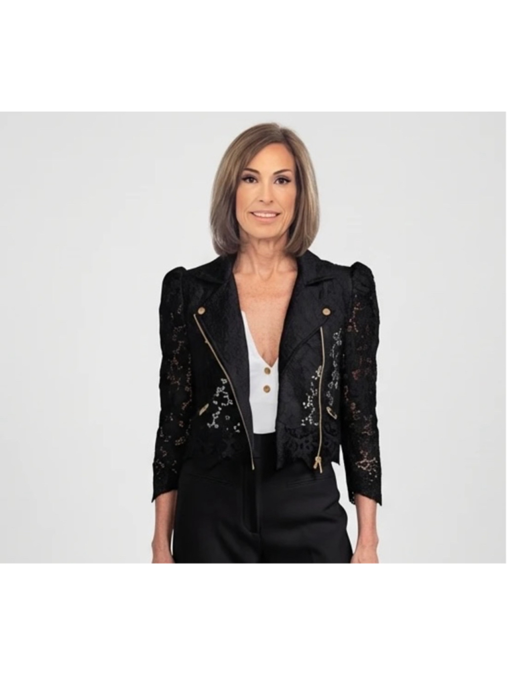 Generation Love Malibu Guipure Lace Moto Jacket L NWT